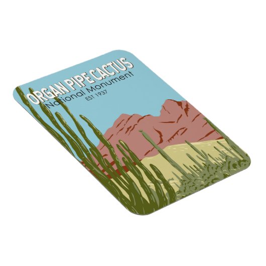 Magnet Flexible Organ Pipe Cactus National Monument Arizona Retro (Côté Droit)