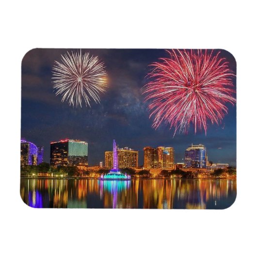 Magnet Flexible Orlando Florida Lake Eola Fireworks & Fontaine (Horizontal)
