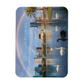 Magnet Flexible Orlando Florida Skyline Lake Eola Rainbow & Swans (Vertical)