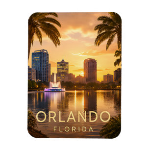 Magnet Flexible Orlando Floride Paysage Urbain Coucher de Soleil D