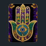 Magnet Flexible  Ornate Gold Third Eye Hamsa<br><div class="desc">Whether worn as a piece of jewelry, displayed as an art piece, or used as a decorative element, the Hamsa with the third eye serves as a powerful reminder of the importance of spiritual growth, insight, and protection. It encourages individuals to open their minds and hearts to the unseen realms...</div>