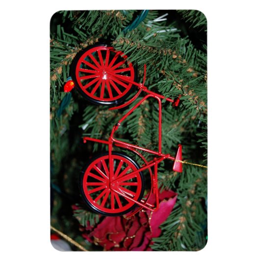 Magnet Flexible Ornement à vélo sur un arbre de Noël (Vertical)