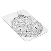 Magnet Flexible Ornement de Noël en noir et blanc (Côté Droit)