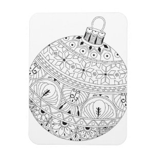 Magnet Flexible Ornement de Noël en noir et blanc