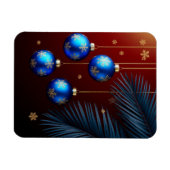 Magnet Flexible Ornements de Noël bleus élégants (Horizontal)