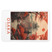Magnet Flexible Osaka Japan Travel Art Vintage (Horizontal)