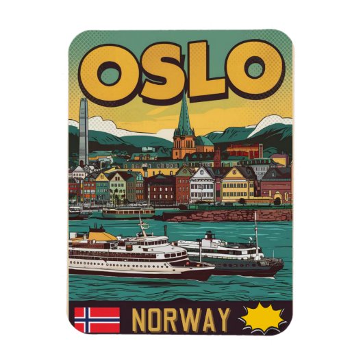 Magnet Flexible Oslo ferries Norvège BD souvenirs et cadeaux (Vertical)