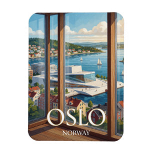 Magnet Flexible Oslo Norvège Front de Mer Voyage Scandinave