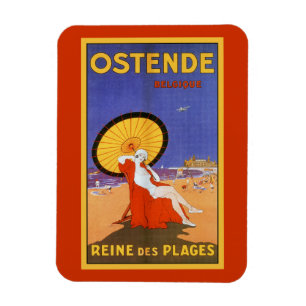 Magnet Flexible Ostende Reine des plages 1920 beauté Voyage d'été