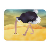 Magnet Flexible Ostrich Caricature Avec Tête Dans Le Sable (Horizontal)