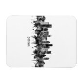 Magnet Flexible Ottawa Canada Skyline BW (Horizontal)