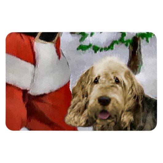 Magnet Flexible Otterhound avec Noël Père Noël (Horizontal)