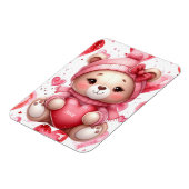 Magnet Flexible Ours adorable tenant des coeurs Saint-Valentin (Côté Gauche)