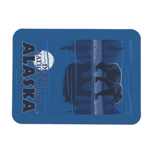 Magnet Flexible Ours au clair de lune - Parc national Denali, Alas (Horizontal)