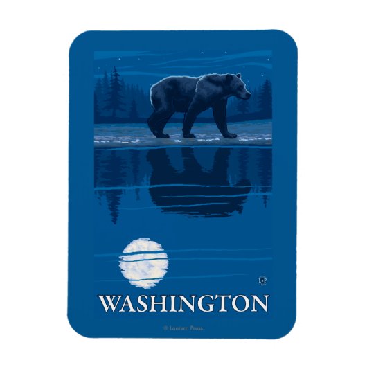 Magnet Flexible Ours au clair de lune - Washington (Vertical)