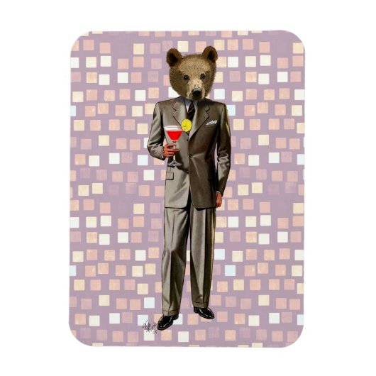 Magnet Flexible Ours Avec Cocktail (Vertical)