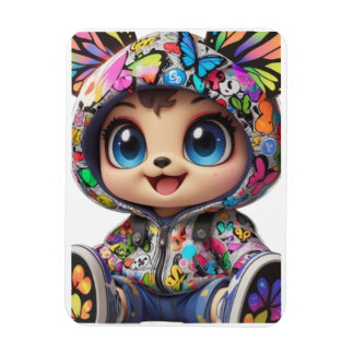 Magnet Flexible Ours Chibi mou en Sweat - shirt à capuche papillon