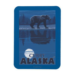 Magnet Flexible Ours dans le clair de lune - cari, Alaska