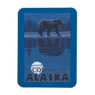 Magnet Flexible Ours dans le clair de lune - Cordova, Alaska