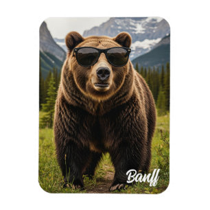 Magnet Flexible Ours en lunettes de soleil Parc national Banff Can