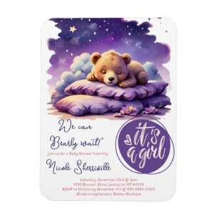Magnet Flexible Ours en peluche dormant Fille de la galaxie violet