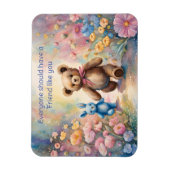 Magnet Flexible Ours en peluche et lapin dans une fête de jardin p (Vertical)