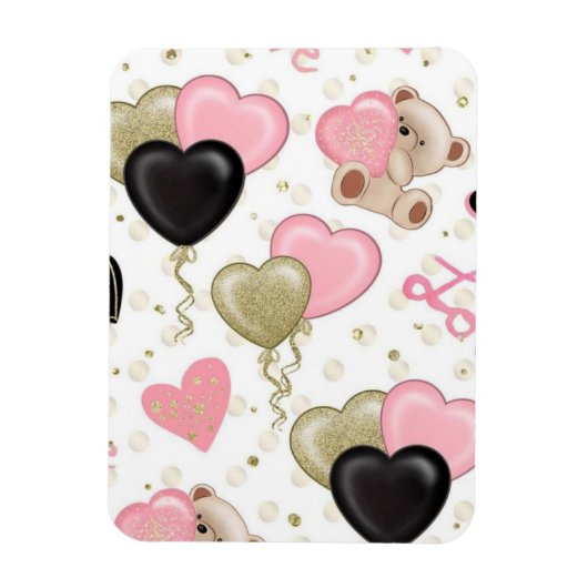 Magnet Flexible Ours et coeurs (Vertical)