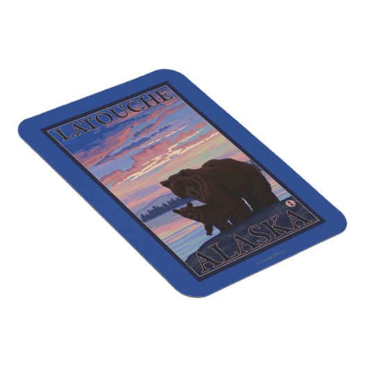 Magnet Flexible Ours et cub - Latouche, Alaska (Côté Droit)