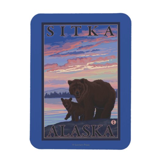 Magnet Flexible Ours et cub - Sitka, Alaska (Vertical)