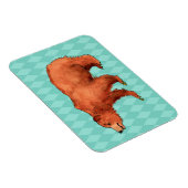 Magnet Flexible Ours grizzli sur motif diamant turquoise (Côté Droit)