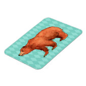 Magnet Flexible Ours grizzli sur motif diamant turquoise (Côté Gauche)
