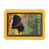 Magnet Flexible Ours noir en forêt - Ketchikan, Alaska (Horizontal)