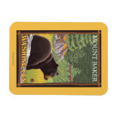 Magnet Flexible Ours noir en forêt - Mount Baker, Washington (Horizontal)