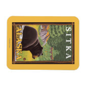 Magnet Flexible Ours noir en forêt - Sitka, Alaska (Horizontal)