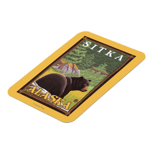Magnet Flexible Ours noir en forêt - Sitka, Alaska (Côté Gauche)