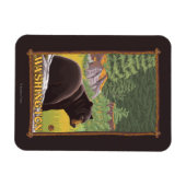 Magnet Flexible Ours noir en forêt - Washington (Horizontal)
