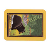 Magnet Flexible Ours noir en forêt - Washington (Horizontal)