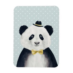 Magnet Flexible Ours panda d'aquarelle