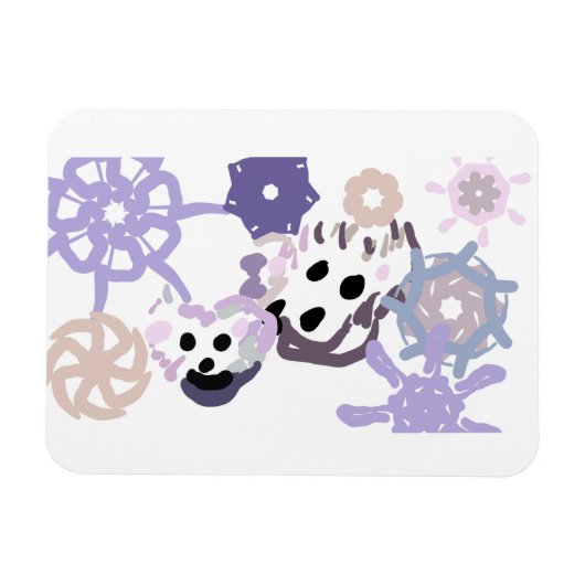 Magnet Flexible Ours polaire et bébé hiver (Horizontal)