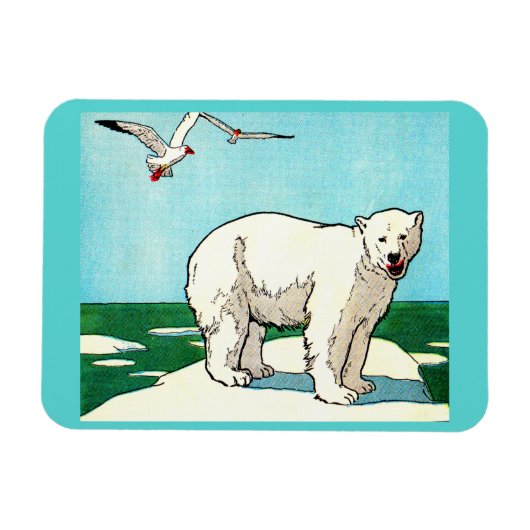 Magnet Flexible ours polaire et mouettes (Horizontal)