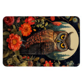 Magnet Flexible Owl at Night with a Full Moon (Horizontal)