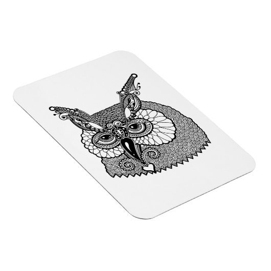 Magnet Flexible Owl Head Zendoodle (Côté Droit)