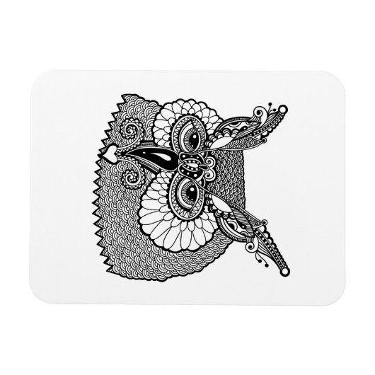 Magnet Flexible Owl Head Zendoodle (Horizontal)