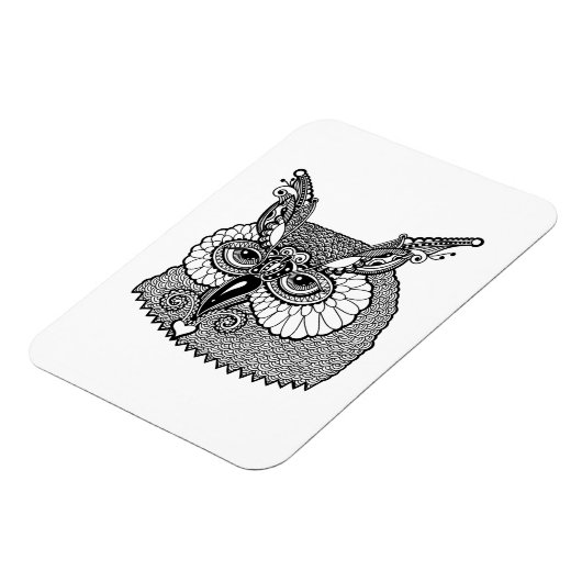Magnet Flexible Owl Head Zendoodle (Côté Gauche)