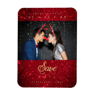 Magnet Flexible Paillettes Amusantes Photo Noël Couple Fantaisiste