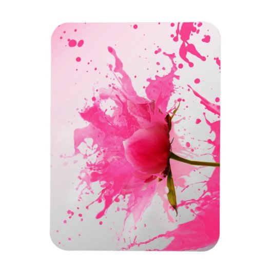 Magnet Flexible Paint Splatter Abstrait Fleur Rose (Vertical)