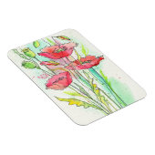 Magnet Flexible Painted watercolor poppies (Côté Droit)