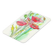 Magnet Flexible Painted watercolor poppies (Côté Gauche)