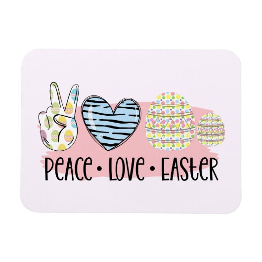 Magnet Flexible Paix, amour et Pâques (Horizontal)