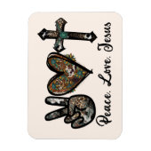 Magnet Flexible Paix, Amour, Jésus (Vertical)